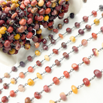 Load image into Gallery viewer, Mookaite Oxidized 925 Sterling Silver Wire Chain