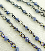Load image into Gallery viewer, Coated Blue Quartz Wire Wrap Chain. CQU18