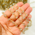 Load image into Gallery viewer, Green Amethyst Gold Plated Wire Chain.
