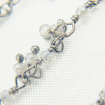 Load image into Gallery viewer, Coated Grey Moonstone Cluster Dangle Oxidized Wire Chain.