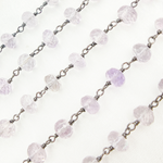 Load image into Gallery viewer, Pink Amethyst Oxidized Wire Chain