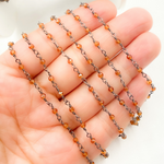 Load image into Gallery viewer, Hessonite Oxidized Wire Chain.