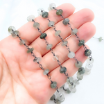 Load image into Gallery viewer, Green Rutile Oxidized Wire Chain