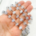 Load image into Gallery viewer, Natural Chalcedony Oxidized Wire Chain