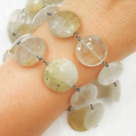 Load image into Gallery viewer, Golden Rutile Coin Shape Oxidized Wire Chain.