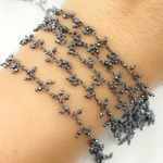 Load image into Gallery viewer, Hematite Cluster Dangle Oxidized Wire Chain