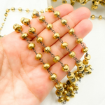 Load image into Gallery viewer, Golden Pyrite Faceted Rondel Oxidized Wire Chain.