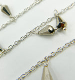Load image into Gallery viewer, Steel Pyrite Drop Dangle 925 Sterling Silver Wire Chain.