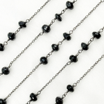 Load image into Gallery viewer, Black Spinel Oxidized Connected Wire Chain.