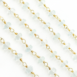 Load image into Gallery viewer, Aquamarine Gold Plated Wire Chain.