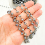 Load image into Gallery viewer, Coated Labradorite Oxidized Wire Chain