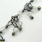 Load image into Gallery viewer, White Topaz Cluster Dangle Oxidized Wire Chain