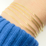 Load image into Gallery viewer, 14K Solid Yellow Gold Flat Curb Link Chain