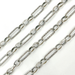 Load image into Gallery viewer, Oxidized Sterling Silver Long and Short Link Chain