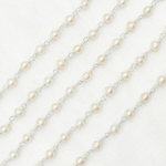 Load image into Gallery viewer, Freshwater Pearl Round Shape 925 Sterling Silver Wire Chain