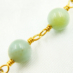 Load image into Gallery viewer, Peruvian Opal Smooth Round Shape Gold Plated Wire Chain
