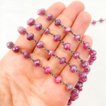 Load image into Gallery viewer, Coated Red Quartz Oxidized Wire Chain.