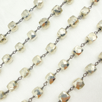 Load image into Gallery viewer, Steel Pyrite Cube Shape Oxidized Wire Chain. PYR40
