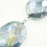 Load image into Gallery viewer, Coated Labradorite Oval Shape Oxidized Wire Chain
