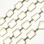 Load image into Gallery viewer, Crystal Rectangular Shape Bezel Oxidized Wire Chain.