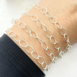 Load image into Gallery viewer, Sterling Silver Twisted Oval Link Chain