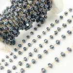 Load image into Gallery viewer, Coated Black Spinel Gold Plated Wire Chain.