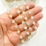 Load image into Gallery viewer, Moonstone Gold Plated Wire Chain. MS53