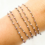 Load image into Gallery viewer, Pink Silverite Oxidized Wire Chain