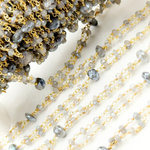 Load image into Gallery viewer, Coated Labradorite Double Gold Plated Connected Wire Chain.