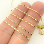 Load image into Gallery viewer, Solid Yellow Gold Diamond Cut Bars Link Chain by Foot