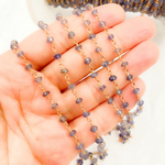 Load image into Gallery viewer, Iolite Rose Gold Plated Wire Chain