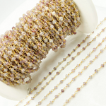 Load image into Gallery viewer, Strawberry Quartz Gold Plated Wire Chain