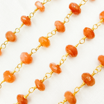 Load image into Gallery viewer, Peach Moonstone Gold Plated Wire Chain. MS59