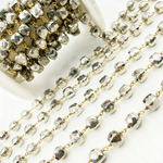 Load image into Gallery viewer, Steel Pyrite Cube Shape Gold Plated Wire Chain