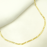 Load image into Gallery viewer, 14K Solid Gold Flat Figaro Chain