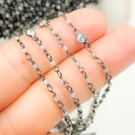 Load image into Gallery viewer, Coated Labradorite CZ Combination Oxidized Wire Chain