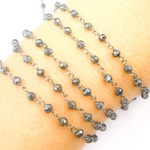 Load image into Gallery viewer, Coated Black Spinel Wire Wrap Chain