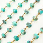 Load image into Gallery viewer, Natural Turquoise Gold Plated Wire Chain