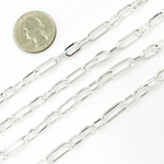 Load image into Gallery viewer, 925 Sterling Silver Flat Paper Clip Chain.