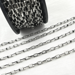 Load image into Gallery viewer, Oxidized 925 Sterling Silver Smooth Box Chain