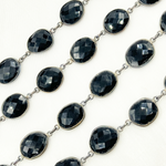 Load image into Gallery viewer, Black Onyx Organic Shape Bezel Oxidized Wire Chain
