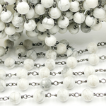 Load image into Gallery viewer, Howlite Gemstone Round Shape Chain.