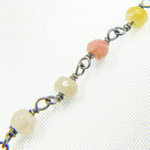 Load image into Gallery viewer, Multi Sapphire Oxidized Wire Chain.