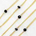 Load image into Gallery viewer, Black Spinel Double Gold Plated Connected Wire Chain. BSP33