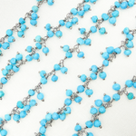 Load image into Gallery viewer, Turquoise Cluster Dangle 3.5mm Oxidized Wire Chain