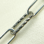 Load image into Gallery viewer, Black Rhodium 925 Sterling Silver Paperclip Diamond Cut & Smooth Link Chain. V31SB