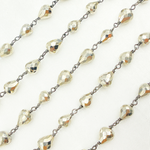 Load image into Gallery viewer, Steel Pyrite Tear Drop Shape Oxidized Wire Chain. PYR37