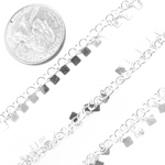 Load image into Gallery viewer, 925 Sterling Silver Dangle Square Chain
