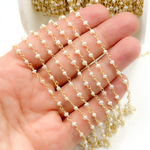 Load image into Gallery viewer, White Freshwater Pearl Gold Plated Wire Chain