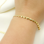 Load image into Gallery viewer, 14K Solid Gold Hearts Bracelet